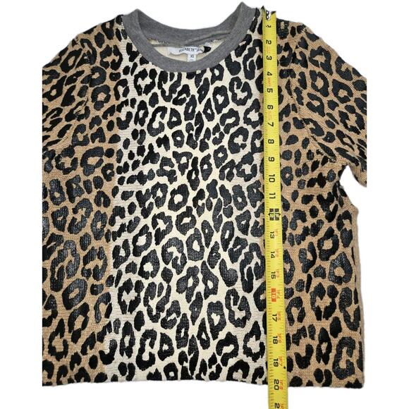 Elizabeth And James Leopard Animal Print Sweater Side Slit EUC CLEAN XS - Picture 2 of 12